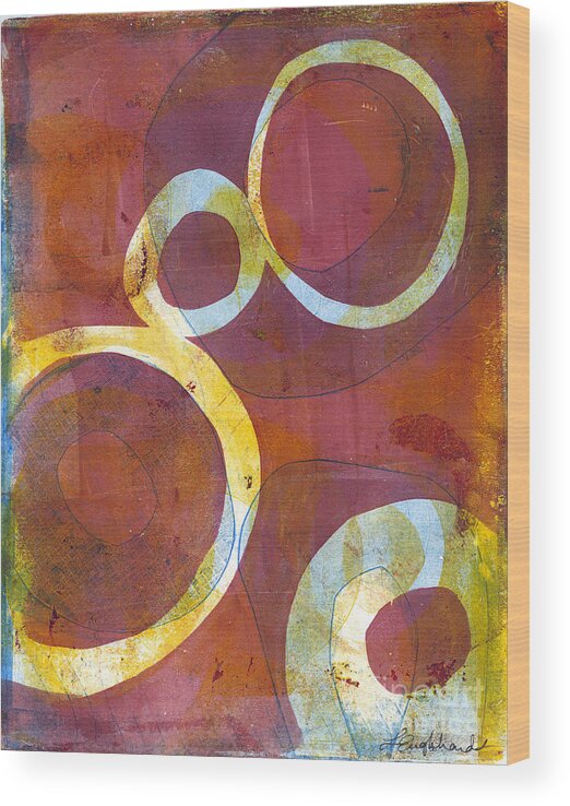 Abstract Wood Print featuring the painting Cells I by Laurel Englehardt