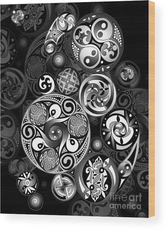 Artoffoxvox Wood Print featuring the mixed media Celtic Clockwork by Kristen Fox