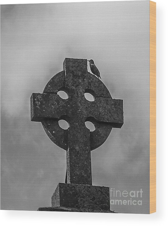 Scotland Wood Print featuring the photograph Celtic Cross #2 - Scotland by Amy Fearn