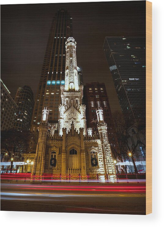 Chicago Wood Print featuring the photograph Chicago's Water Tower by Ryan Smith