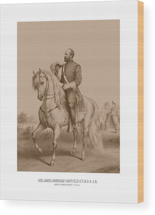 James Garfield Wood Print featuring the mixed media Civil War General James Garfield by War Is Hell Store