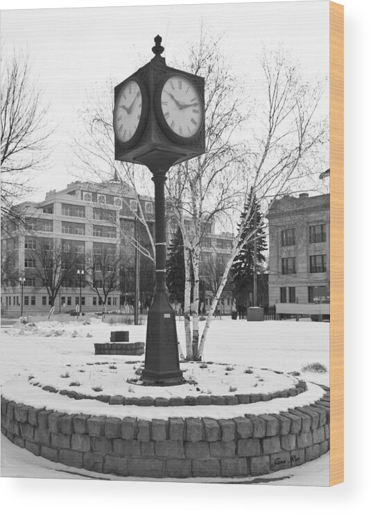 Clock Wood Print featuring the photograph Clock by Jana Rosenkranz