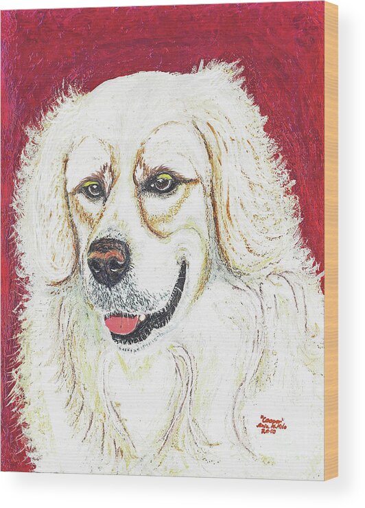 British Golden Retriever Wood Print featuring the painting Cooper II by Ania M Milo