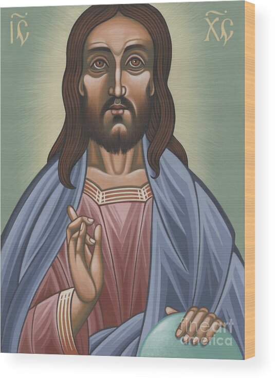 Cristo Pantocrator Wood Print featuring the painting Cristo Pantocrator 175 by William Hart McNichols