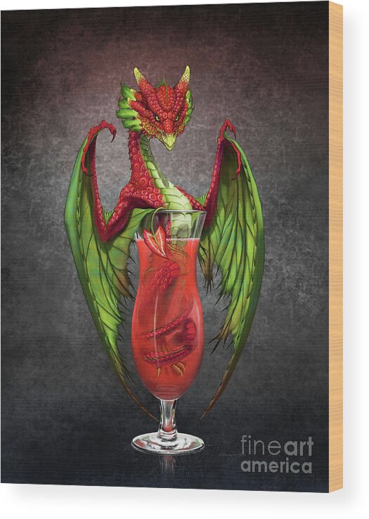 Daiquiri Wood Print featuring the digital art Daiquiri Dragon by Stanley Morrison