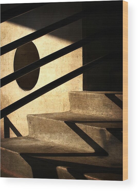 Stairs Wood Print featuring the photograph Dark Steps by Timothy Bulone
