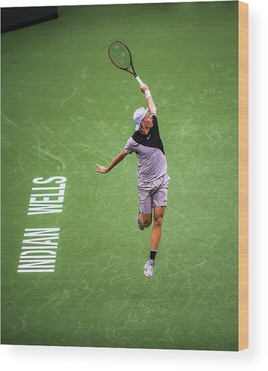 Tennis Wood Print featuring the photograph Denis Shapovalov by Bill Cubitt