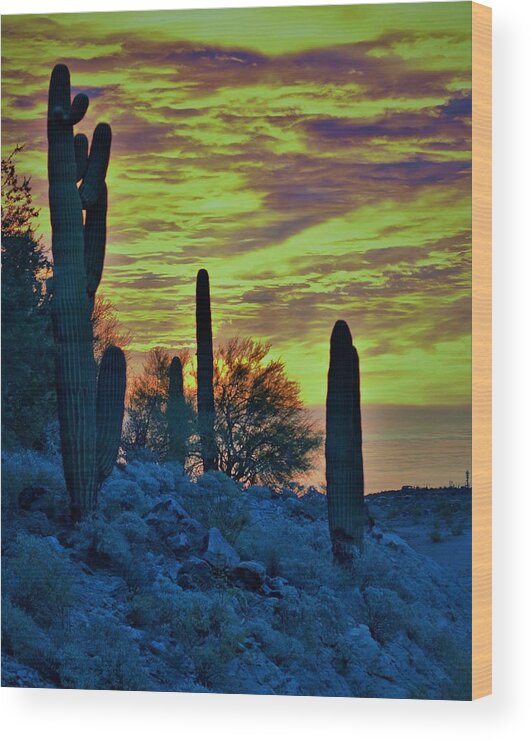 Desert Wood Print featuring the photograph Desert Sunrise II by Mark Mitchell