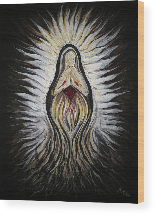 Divine Wood Print featuring the painting Divine Mother Milagro by Michelle Pier