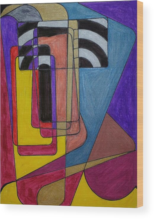 Geometric Art Wood Print featuring the glass art Dream 116 by S S-ray