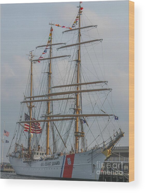 Uscg Eagle Wood Print featuring the photograph Eagle in Charleston by Dale Powell