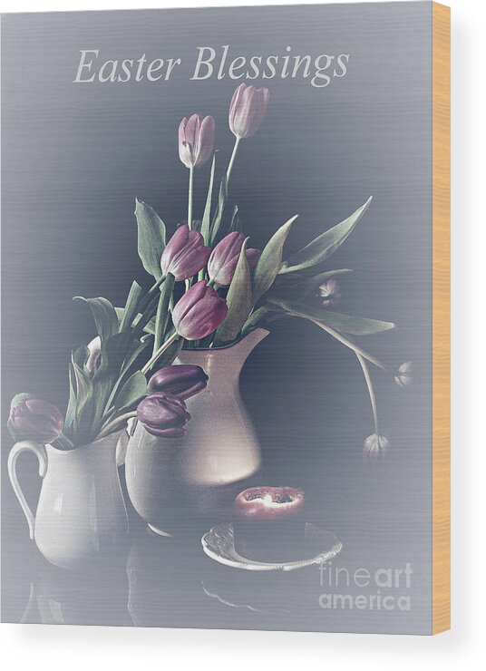 Easter Wood Print featuring the digital art Easter Blessings No. 3 by Sherry Hallemeier