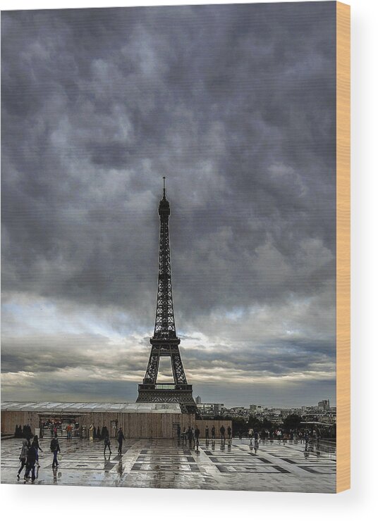 Eiffel Tower Wood Print featuring the photograph Eiffel Tower Paris by Sally Ross