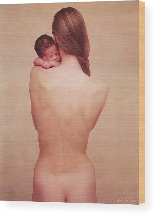 Polaroid Wood Print featuring the photograph Emma Holding Brian by Anne Geddes