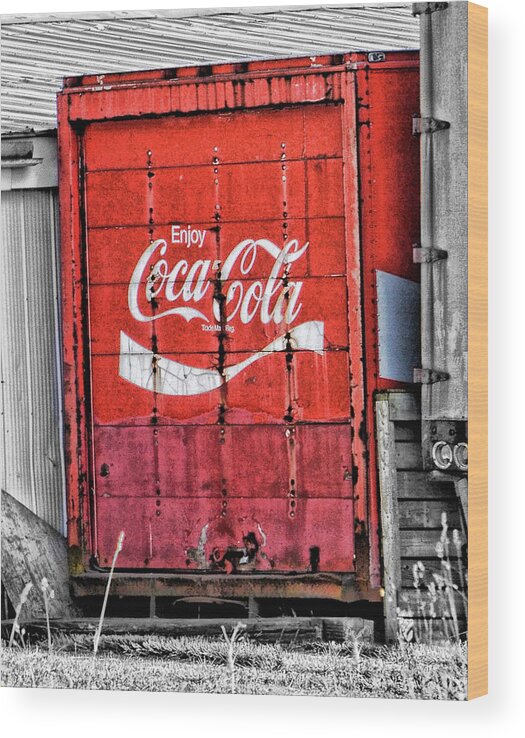 Coca Cola Wood Print featuring the photograph Enjoy by Traci Cottingham