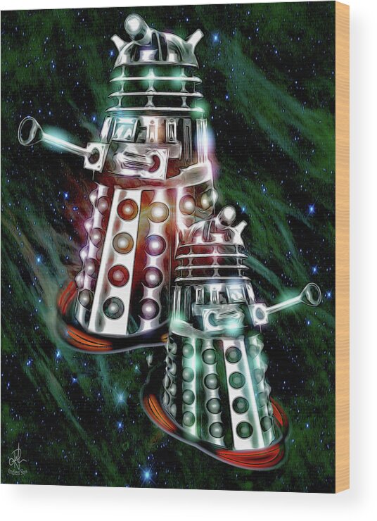 Daleks Wood Print featuring the digital art Ex-ter-min-ate by Pennie McCracken