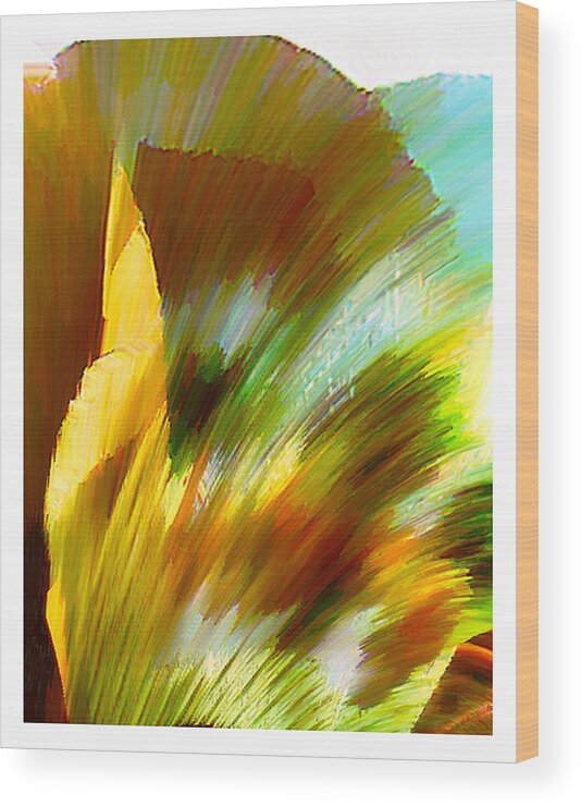 Landscape Digital Art Watercolor Water Color Mixed Media Wood Print featuring the digital art Feather by Anil Nene