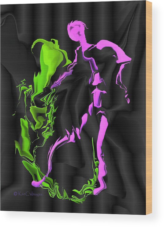 Digital Painting. Digital Abstract Wood Print featuring the digital art Fighting the Demon by Kae Cheatham