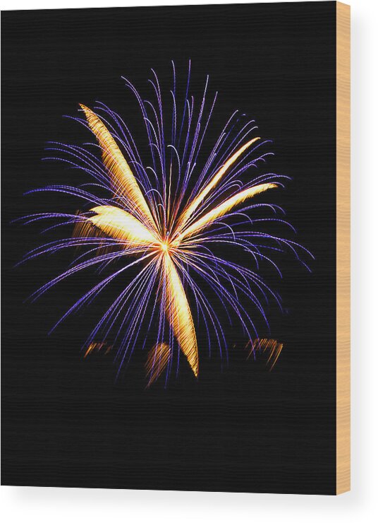Firework Wood Print featuring the photograph Fireworks 6 by Bill Barber