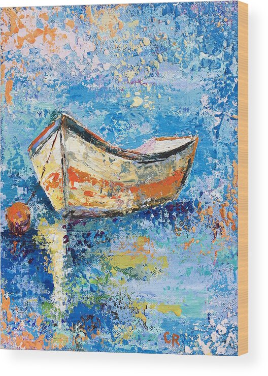 Boat Wood Print featuring the painting Float by Chris Rice