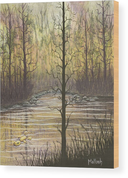 Sunset Wood Print featuring the painting Floater by Jack Malloch