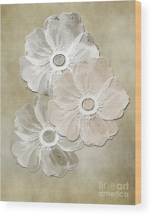 Flowers Wood Print featuring the digital art Floral Pattern by Judy Hall-Folde