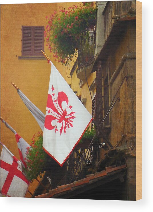 Florence Wood Print featuring the photograph Florentine Flag by Valerie Reeves