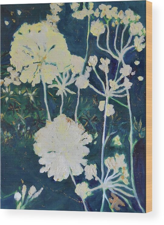 Flowers Wood Print featuring the painting for Toad by Julie Todd-Cundiff