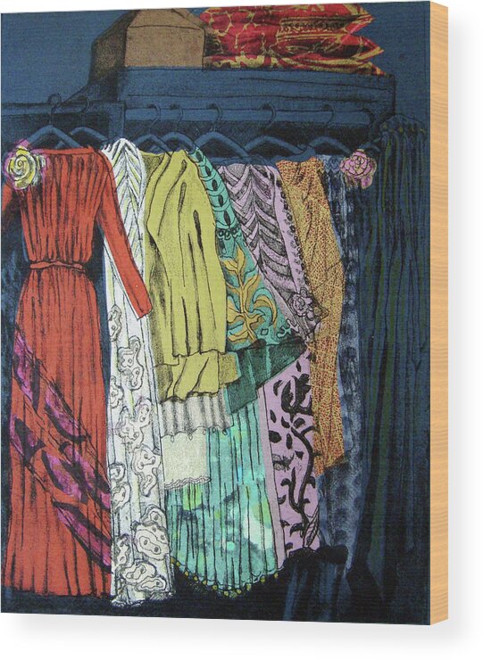 Fortuny Wood Print featuring the mixed media Fortuny Closet #4 by Karen Coggeshall