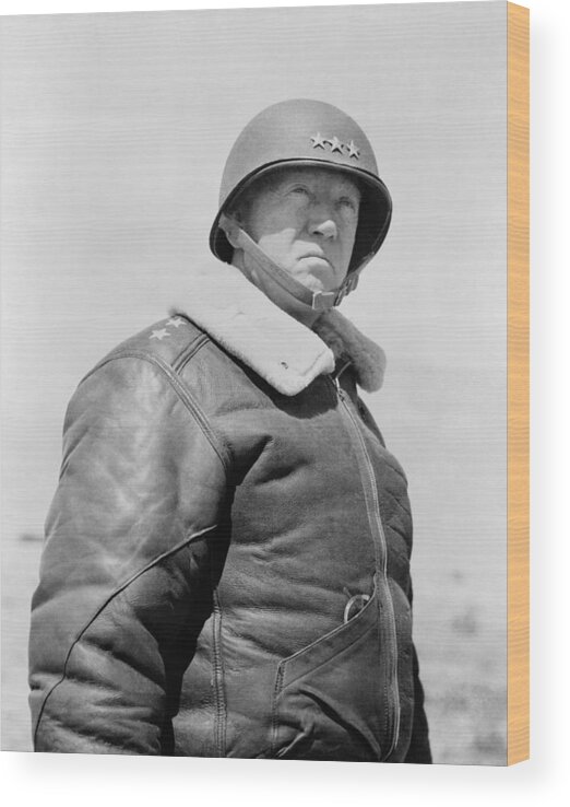 General Patton Wood Print featuring the photograph General George S. Patton by War Is Hell Store