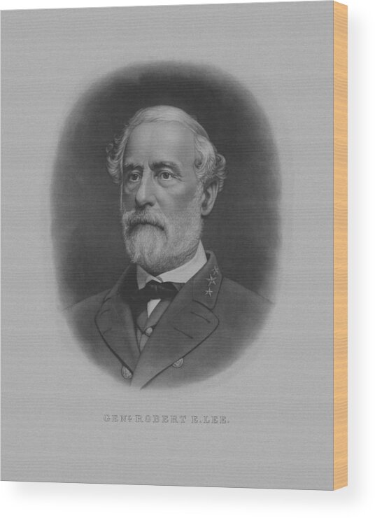 General Lee Wood Print featuring the painting General Robert E. Lee Print by War Is Hell Store