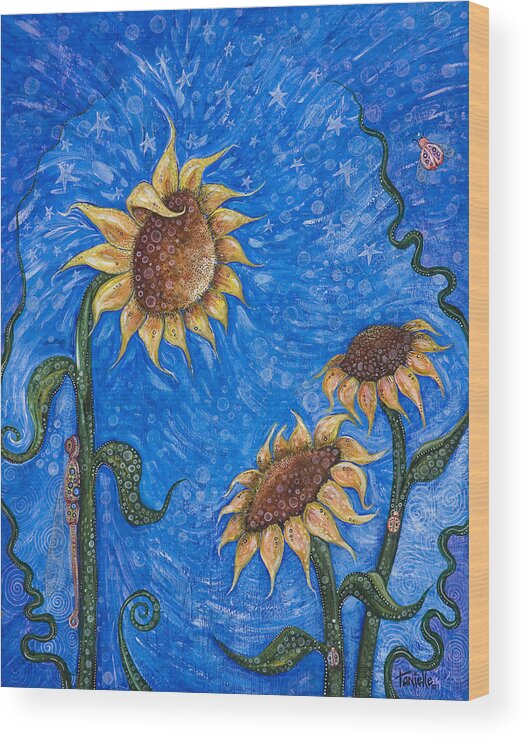 Floral Wood Print featuring the painting Gift of Life by Tanielle Childers