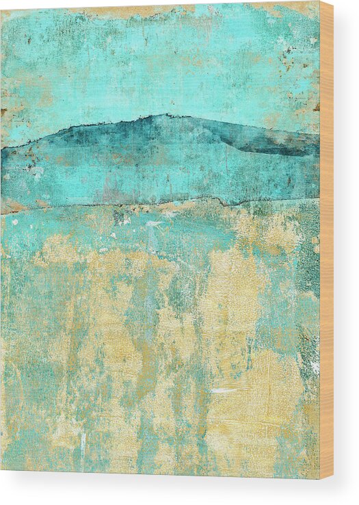 Abstract Wood Print featuring the mixed media Going Wherever It Leads by Carol Leigh