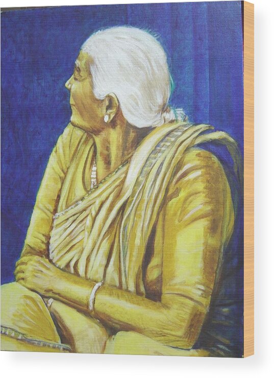 Usha Wood Print featuring the painting Golden age 1 by Usha Shantharam