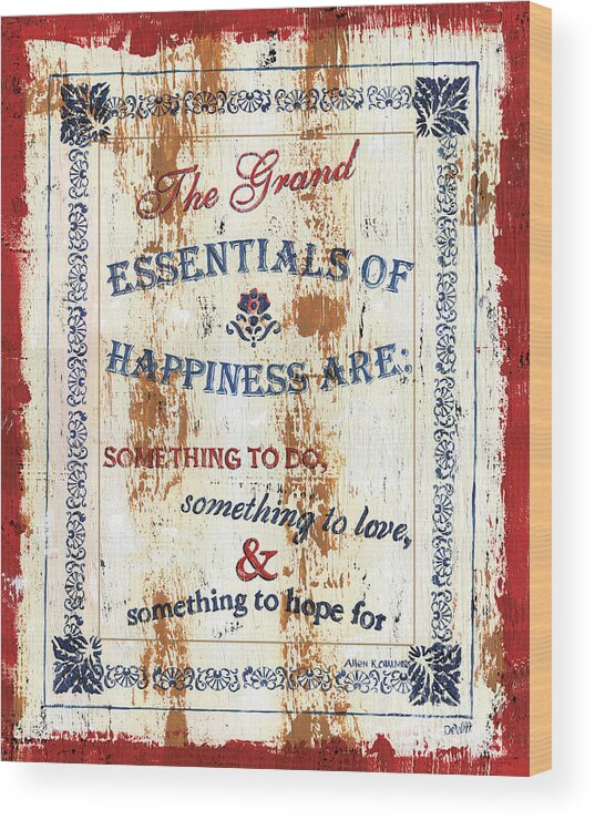 Spiritual Wood Print featuring the painting Grand Essentials of Happiness by Debbie DeWitt