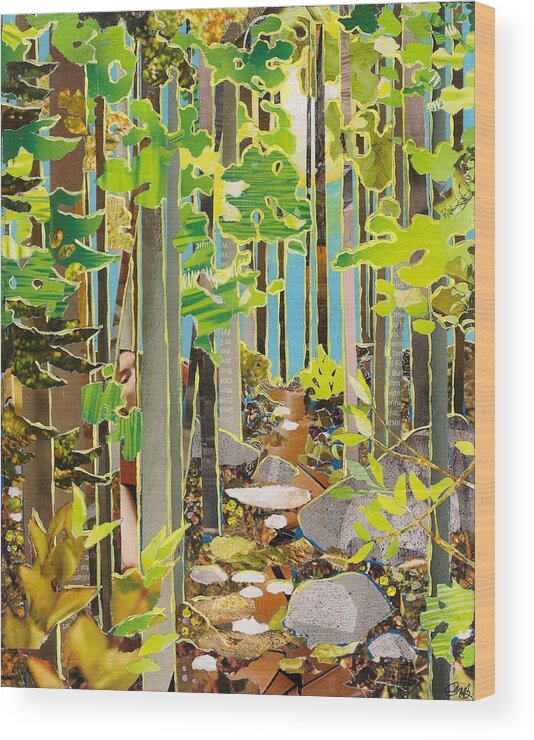 Woods Wood Print featuring the mixed media Great Maine Woods by Robin Birrell