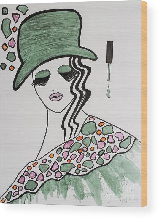 Hat Wood Print featuring the photograph Green Hat by Jasna Gopic