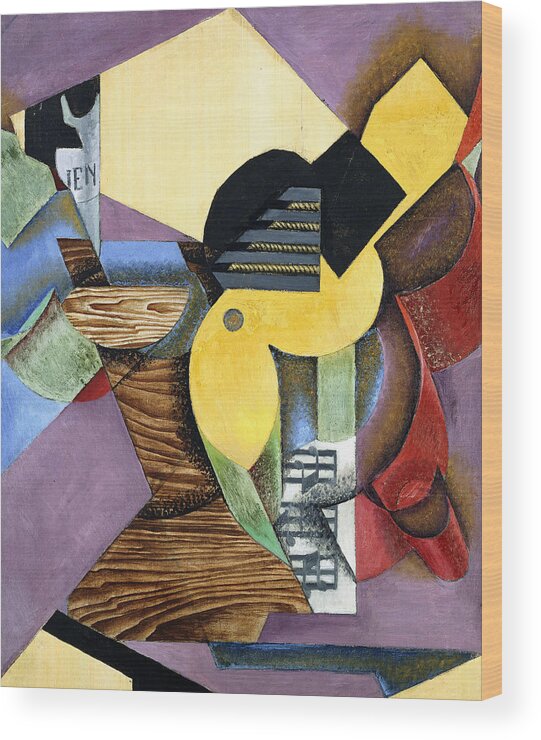 Abstract Art Wood Print featuring the painting Guitar by Juan Gris