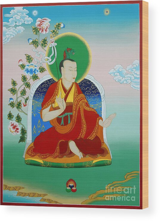 Gyalwa Wood Print featuring the painting Gyalwa Choyang by Sergey Noskov