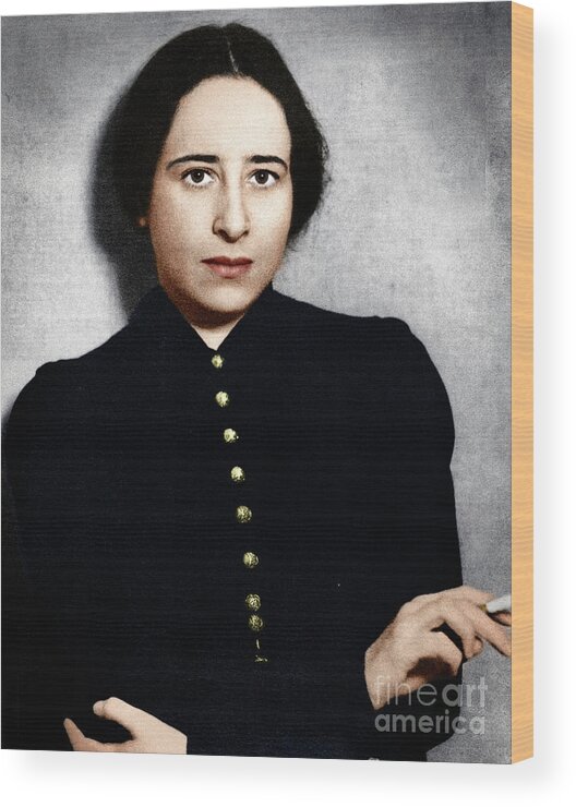 1930 Wood Print featuring the photograph Hannah Arendt by Granger