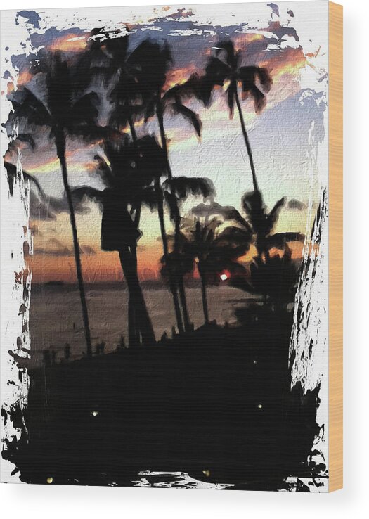 Landscape Wood Print featuring the photograph Hawaiian Sunset 2 by Ann Tracy