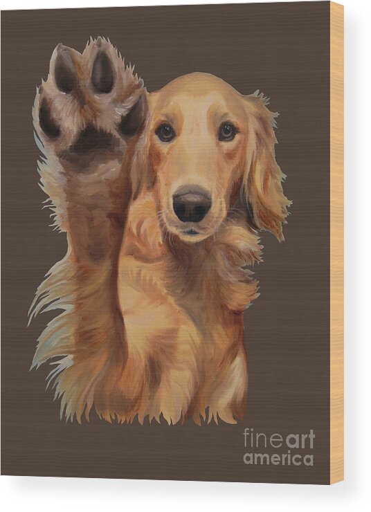 Noewi Wood Print featuring the painting High Five - apparel by Jindra Noewi