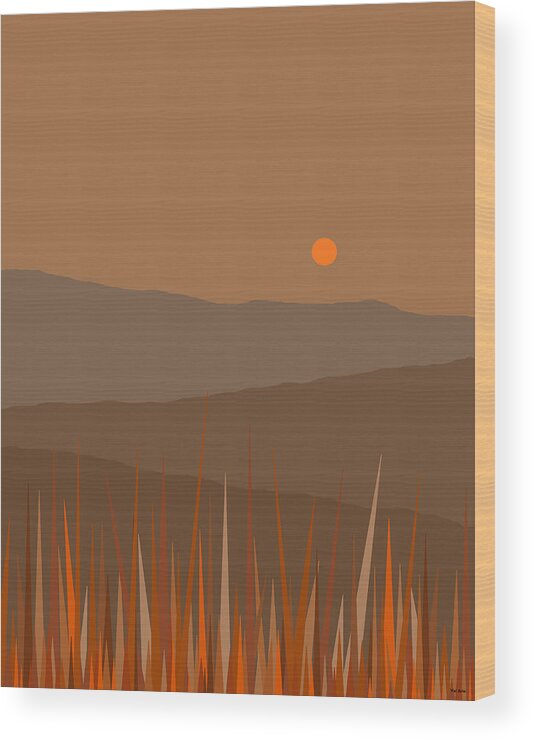 Hill Top Retreat Wood Print featuring the digital art Hill Top Retreat by Val Arie