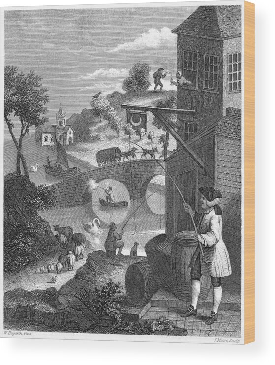 1753 Wood Print featuring the photograph Hogarth: False Perspective by Granger