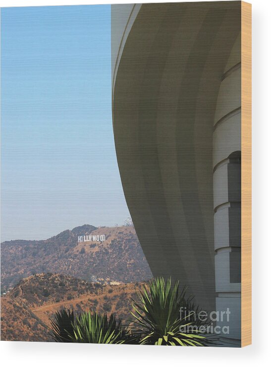 Hollywood Sign Wood Print featuring the photograph Hollywood Sign by Cheryl Del Toro