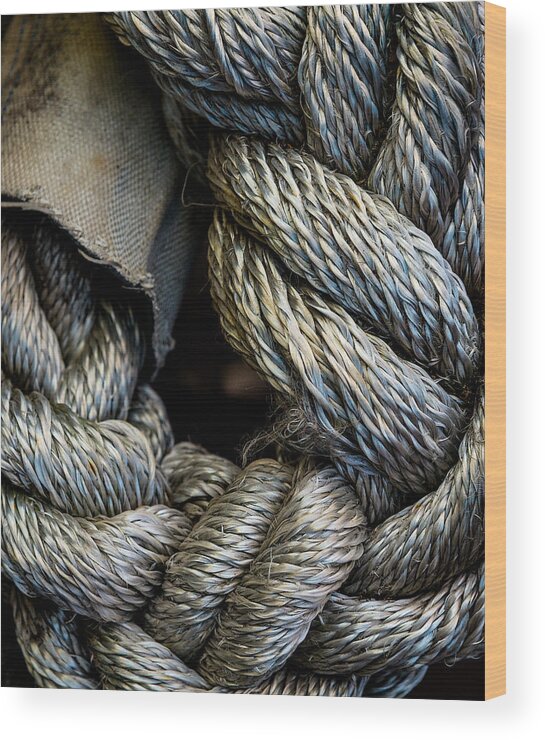 24 Industrial Strength Rope Contemplative Industrial Rope Ropes Circular Circle Circles Curve Curves Curving Twist Twists Twisting Twisted Bend Bends Bending Braid Braids Braiding Coil Coils Coiling Intertwine Intertwines Intertwining Vertical Verticals Tall Texture Textures Gray Grays Grey Greys Tan Tans Taupe Taupes Beige Beiges Color Steve Steven Maxx Photography Photo Photographs Wood Print featuring the photograph Industrial Strength Rope by Steven Maxx