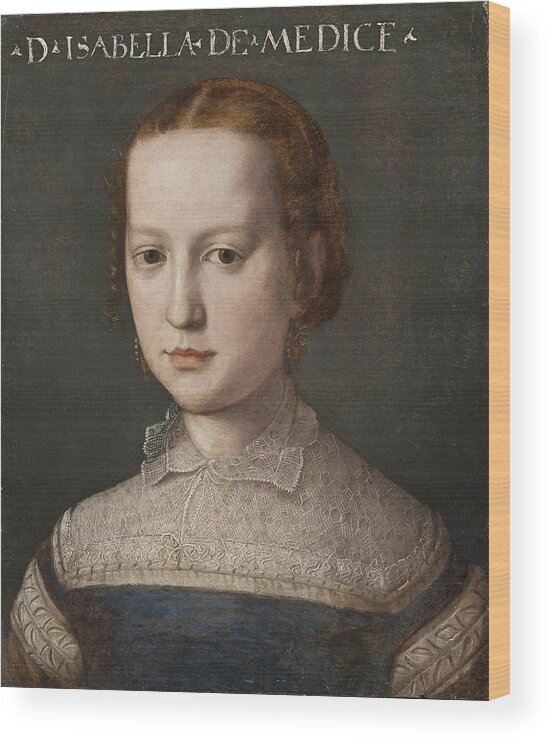 Attributed To Bronzino Wood Print featuring the painting Isabella de Medici by Attributed to Bronzino