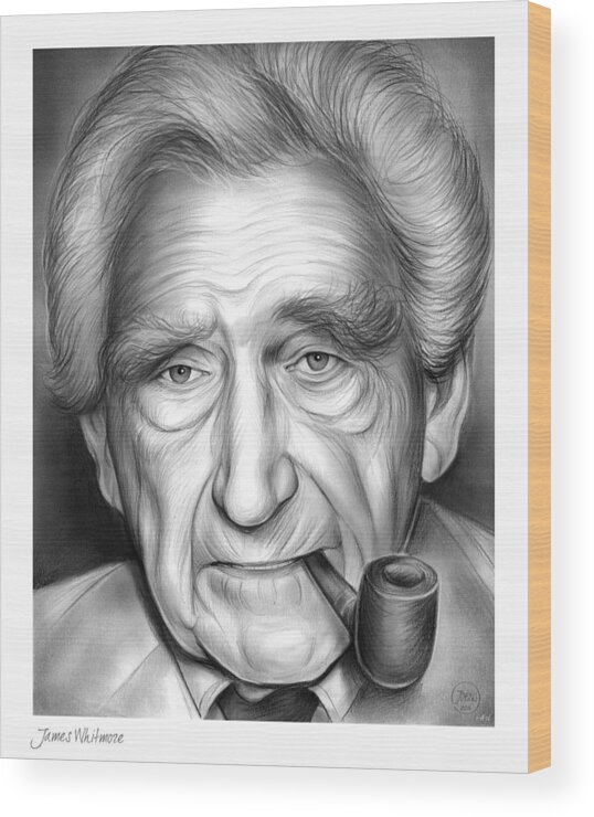 James Whitmore Wood Print featuring the drawing James Whitmore by Greg Joens