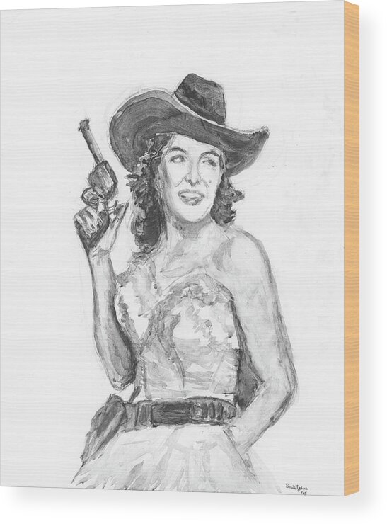 Jane Wood Print featuring the painting Jane Russell by Sheila Johns