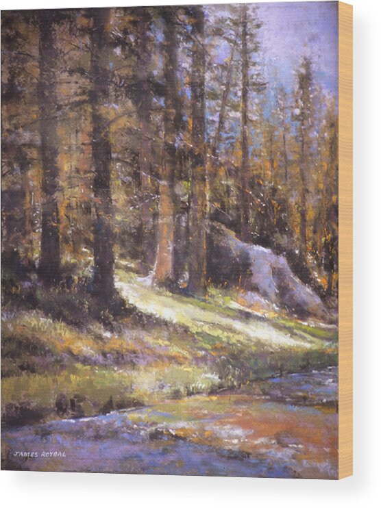 Landscape Wood Print featuring the painting Jemez Light by James Roybal